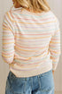 Viscose Striped Pattern Crew Neck Knit Sweater