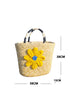 Dimensional Crochet Flower Boho Woven Shoulder Bag