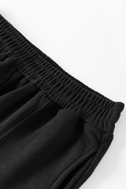 Casual Solid Pullover And Seamed Lounge Pant Set