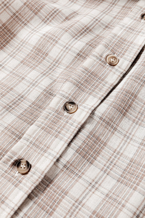 Southern Belle Checkered Plaid Loose Fit Hooded Shacket