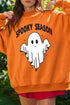 Spooky Themed Graphic Raised Mock Neck Sweatshirt