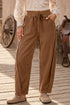 Corduroy Elastic Waist Drawstring Utility Cargo Pants