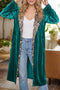Leopard Print Velvet Lapel Collar Open Front Cardigan