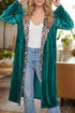 Leopard Print Velvet Lapel Collar Open Front Cardigan