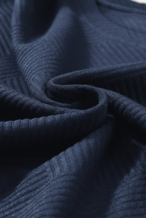 Textured Solid Loose Fit Wide Leg Pant Set