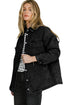 Rhombus Stitched Pattern Button Pocketed Denim Jacket