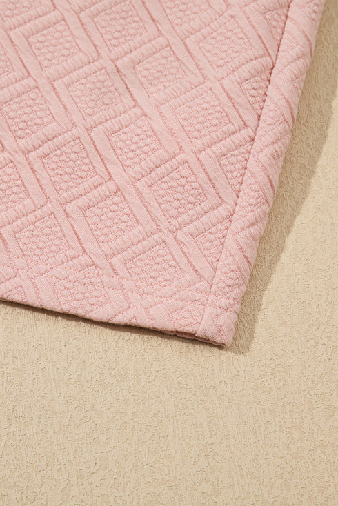 Textured Striped Collared Zip Up Two Piece Dress