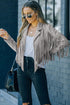 Cropped Faux Suede Western Fringe Tassel Jacket