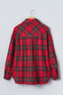 Pure Polyester Plaid Pattern Button Front Shacket