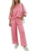 Leopard Varsity Stripe Three Quarter Sleeve Shift Pant Set