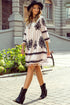 Abstract Print Fringe Tassel Bohemian Western Mini Dress
