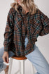 Western Plaid Print Buttoned Chest Pocket Shacket