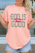 Heat Transfer Slogan Pattern Graphic Statement Tee