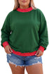 Polka Dot Pattern Patchwork Round Neck Sweatshirt