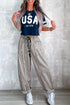Southern Belle Striped Drawstring Loose Denim Pants