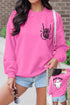 Skeleton Hand Bone Motif Graphic Art Sweatshirt