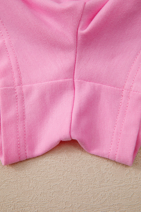 Contrast Trim Drop Shoulder Two Piece Skort Set