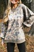 Polyester Howdy Graphic Camo Print Tunic Sweatshirt