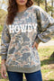 Polyester Howdy Graphic Camo Print Tunic Sweatshirt