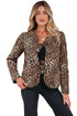 Exclusive All Over Leopard Print Quilted Tie Front Jacket