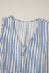 Striped Buttoned Waistcoat A Line Mini Skirt Two Piece Dress