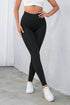 Criss Cross Tummy Control High Waist Solid Leggings
