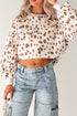 Leopard Print Dropped Shoulder Round Neck Sweatshirt