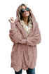Chic Soft Fleece Hooded Open Front Jacket
