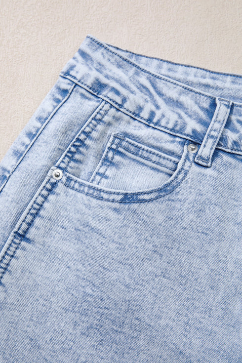 Cotton Polyester Denim Pull On Barrel Jeans