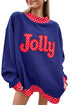 Polka Dot Letter Print Mock Neck Sweatshirt