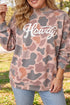 Detailed Pure Polyester Camouflage Western Graphic Sweatshirt