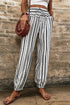 Bohemian Stripe Print Elastic Waistband Jogger Pants