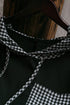 Hooded Gingham Paneling Chest Patch Pocket Long Sleeve Top