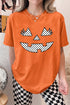 Pumpkin Face Polka Dot Round Neck Graphic Tee