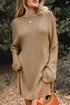 Oversized Drop Shoulder Exposed Seam Sweater Dress