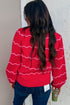 Striped Round Neck Long Sleeve Shift Pullover Sweater