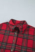 Pure Polyester Plaid Pattern Button Front Shacket
