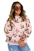 Western Motif Drop Shoulder Long Sleeve Sweatshirt