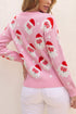 Cartoon Pattern Round Neck Dropped Shoulder Sweater
