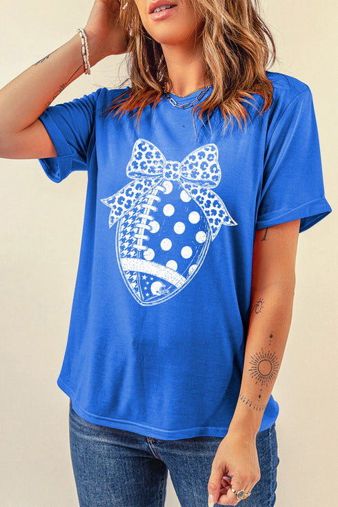 Leopard Bow Polka Dot Print Graphic Tee