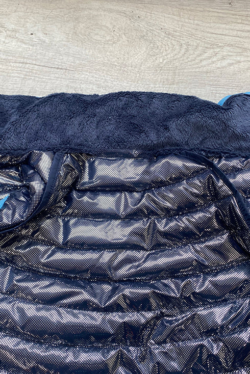 Plush Collar Quilted Zip Front Puffer Vest