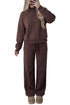 Piping Trim Mock Neck Pullover Drawstring Pant Set