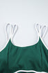 Ribbed Contrast Trim Adjustable Strap Two Piece Swimwear
