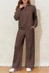 Collared Raglan Sweatshirt And Wide Leg Pant Set