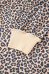 Leopard Print High Neck Long Sleeve Ribbed Cuffs Hem Sweatshirt
