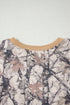 Abstract Woodland Print Long Sleeve Casual Short Set