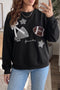 Gingham Patch Embroidered Rugby Print Stars Sweatshirt