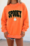 Spooky Letter Polka Dot Trim Mock Neck Sweatshirt