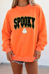Spooky Letter Polka Dot Trim Mock Neck Sweatshirt