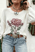Western Floral Drop Shoulder Lightweight Knit Pullover Sweater